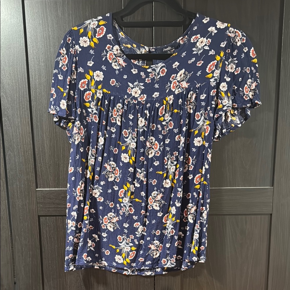 Floral Navy Top
